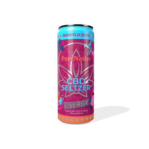 Focus better with PureNative Berrylicious CBD Seltzer. Our seltzer uses green tea extract and is plant based, vegan, GMO free, allergen free, gluten free, and created with 25mg of Nano-CBD. Nano-CBD uses nano-technology to breakdown CBD into smaller particles for faster and more efficient absorption than normal CBD oil.