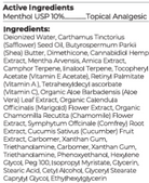 A close-up of a product label showing the active ingredients list, including Methylnaltone, Dexamethasone, and others, with Methylnaltone highlighted in red text at the top.