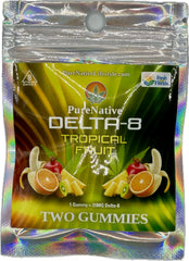 Delta 8 Tropical Fruit Gummies 2 pack - PureNative