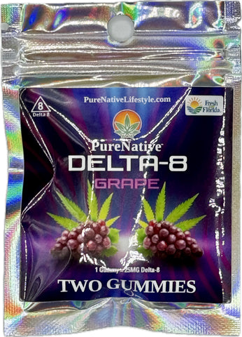 Delta 8 Grape Gummies 2 pack - PureNative