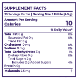 A close-up of a supplement facts label showing the Supplement Facts panel for a product with 10 calories per serving and a 10% daily value for calories.